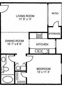 One Bedroom One Bath - Large